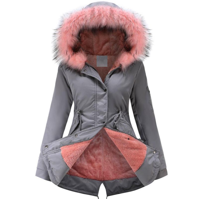 Cozy Faux Fur Lined Parka Hoodie - Soft, Thermal, Long Sleeve, Drawstring Waist, Zip-up, Casual, Warm Winter Coat for Women - Fall and Winter Essential