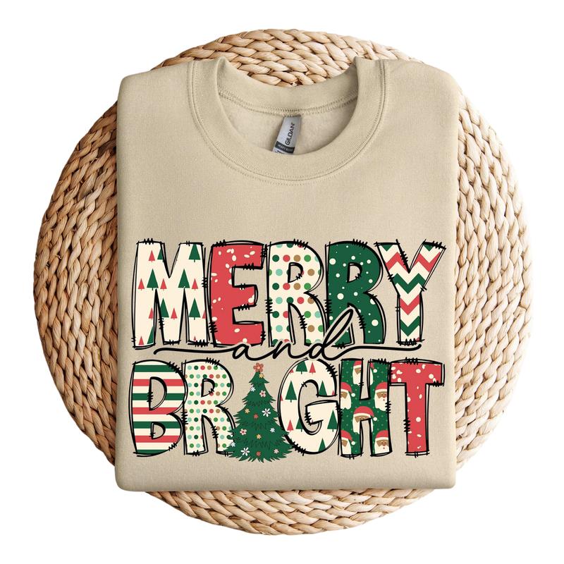 Merry and Bright Sweatshirt - Family Christmas Sweatshirt - Merry Christmas Sweatshirt - Christmas Sweatshirt