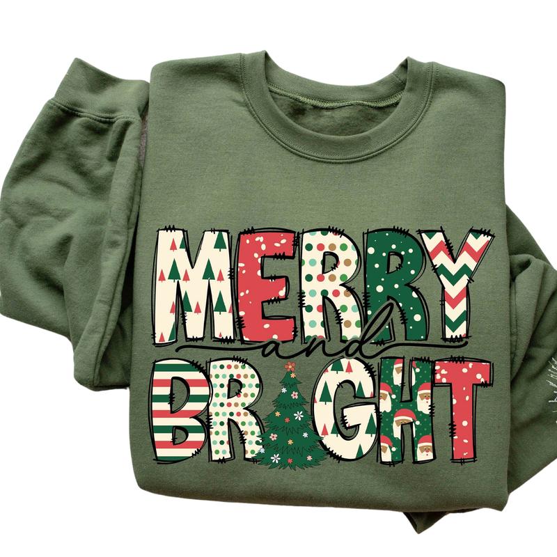 Merry and Bright Sweatshirt - Family Christmas Sweatshirt - Merry Christmas Sweatshirt - Christmas Sweatshirt