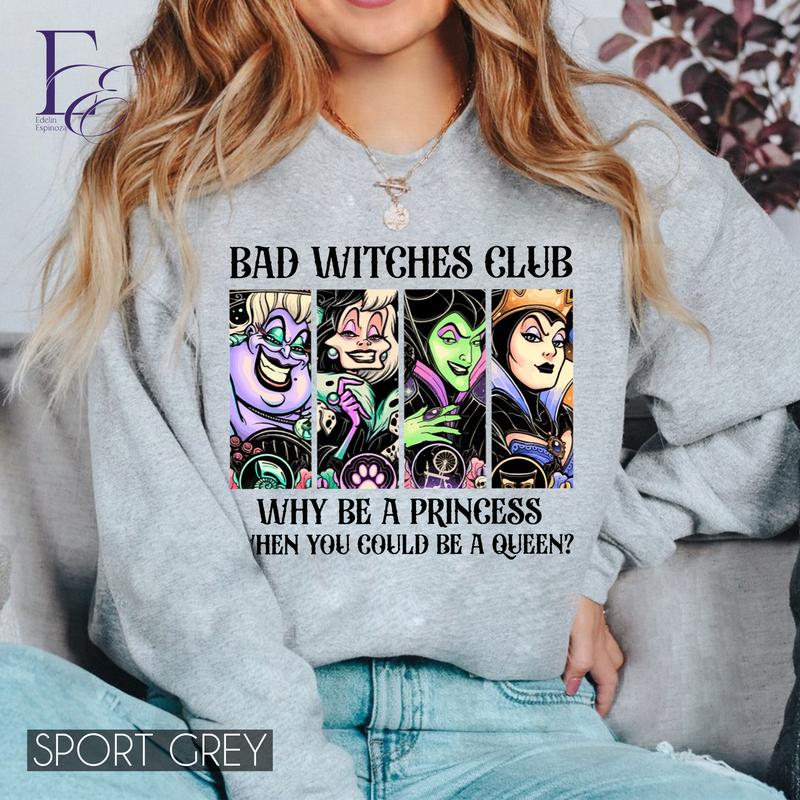 Personalized Bad Witches Club Character Shirt, Magic Kingdom Gift, Family Trip Shirt, Family Matching Sweatshirt, Vintage Villain Gang Shirt, Vacation Shirts, Trip Gift, Magic Kingdom Shirt, Vacation Gift, Birthday Gift 2608