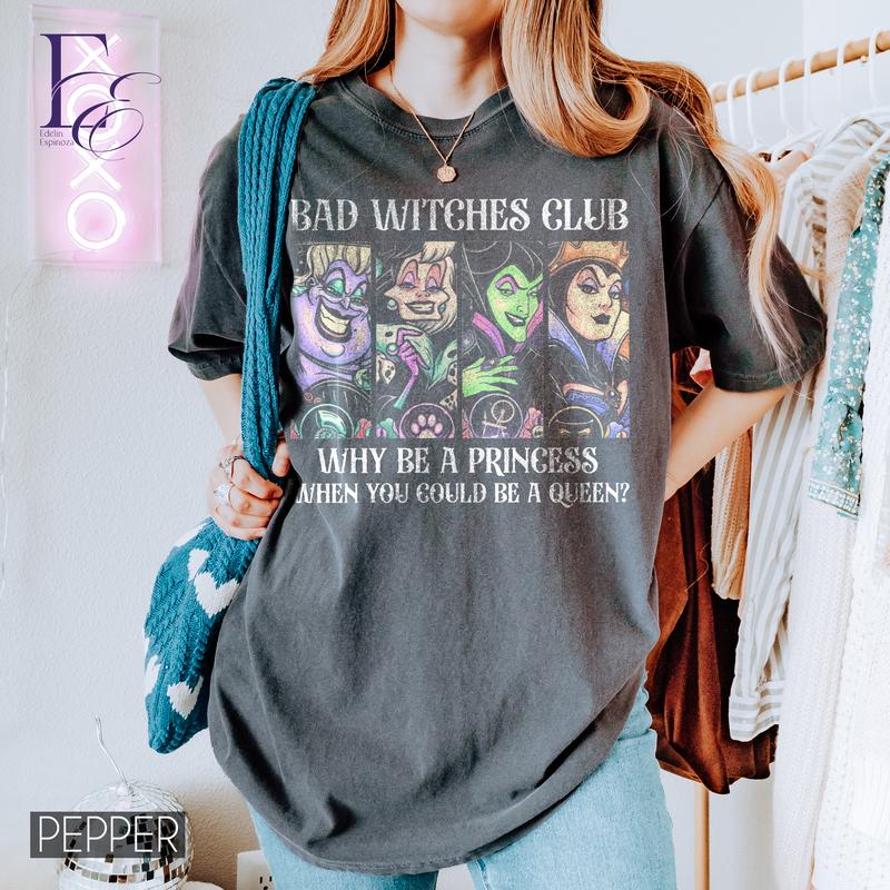 Personalized Bad Witches Club Character Shirt, Magic Kingdom Gift, Family Trip Shirt, Family Matching Sweatshirt, Vintage Villain Gang Shirt, Vacation Shirts, Trip Gift, Magic Kingdom Shirt, Vacation Gift, Birthday Gift 2608