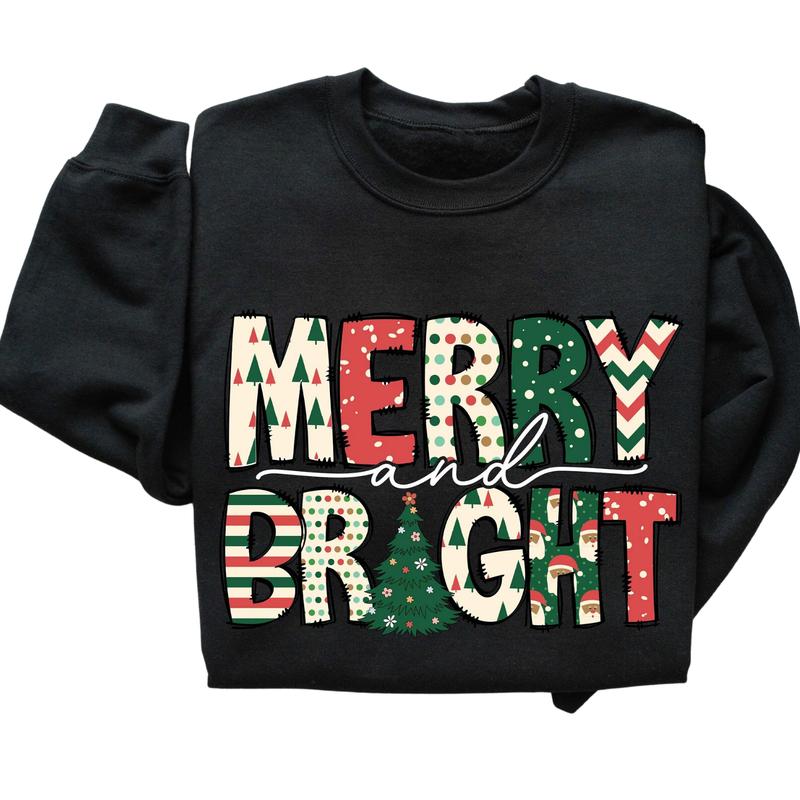 Merry and Bright Sweatshirt - Family Christmas Sweatshirt - Merry Christmas Sweatshirt - Christmas Sweatshirt