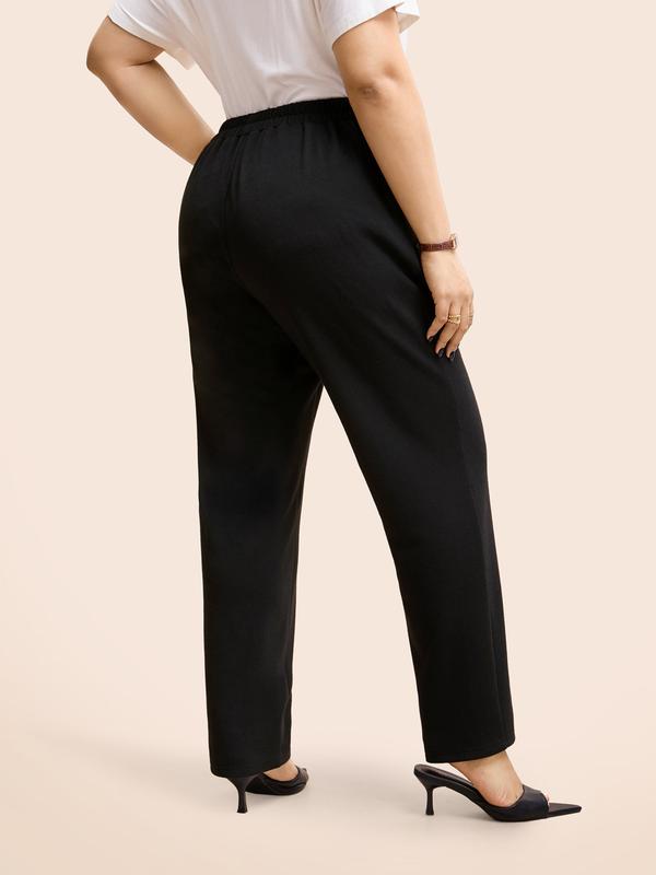 BloomChic Solid Elastic Waist Pocket Leggings