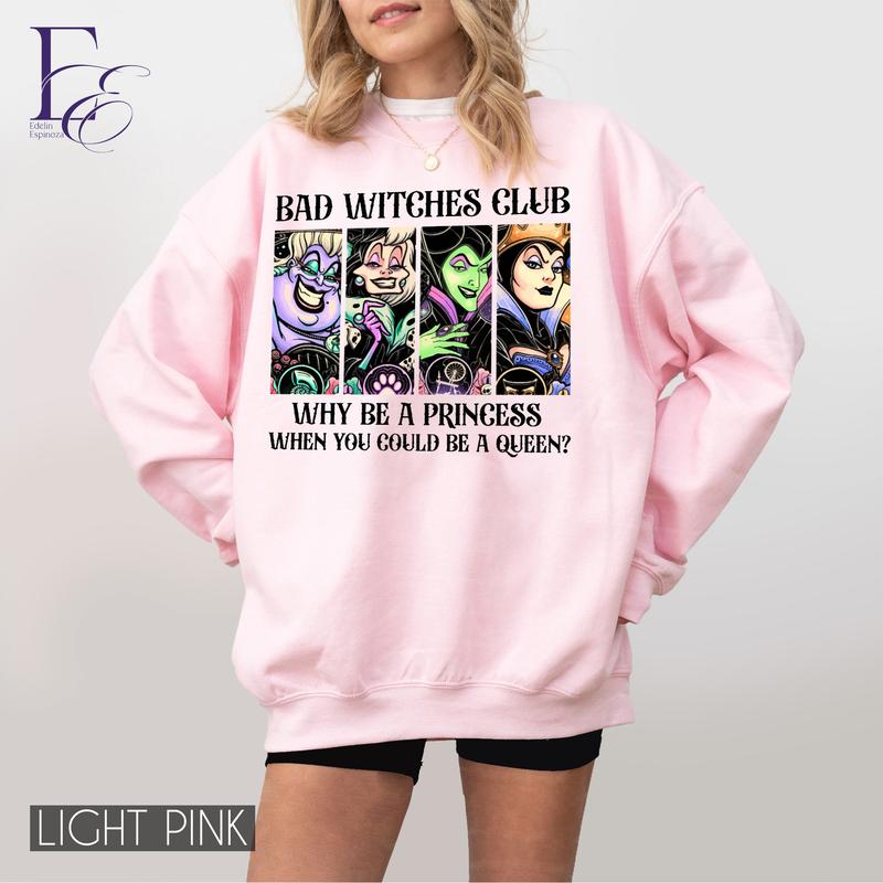 Personalized Bad Witches Club Character Shirt, Magic Kingdom Gift, Family Trip Shirt, Family Matching Sweatshirt, Vintage Villain Gang Shirt, Vacation Shirts, Trip Gift, Magic Kingdom Shirt, Vacation Gift, Birthday Gift 2608