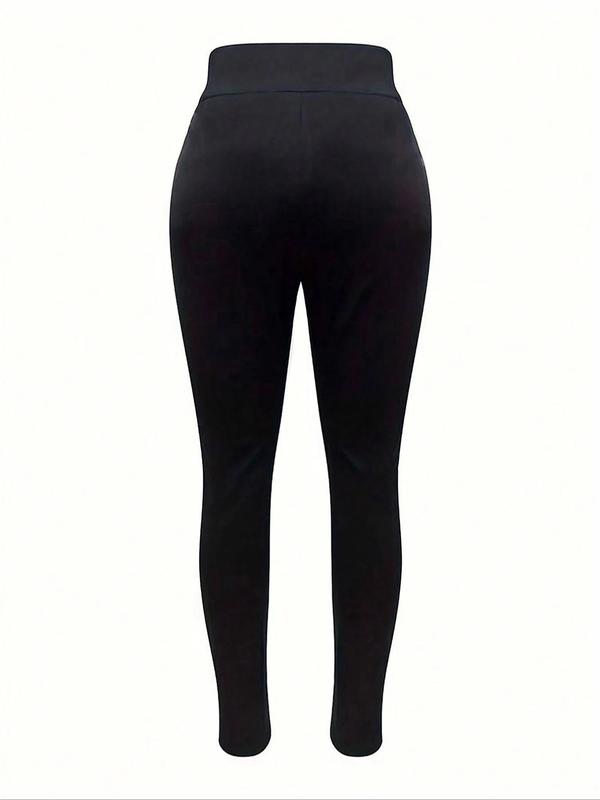 Women's Solid High Waist Leggings, Casual Comfy Skinny Pants for Daily Wear, Ladies Bottoms for All Seasons