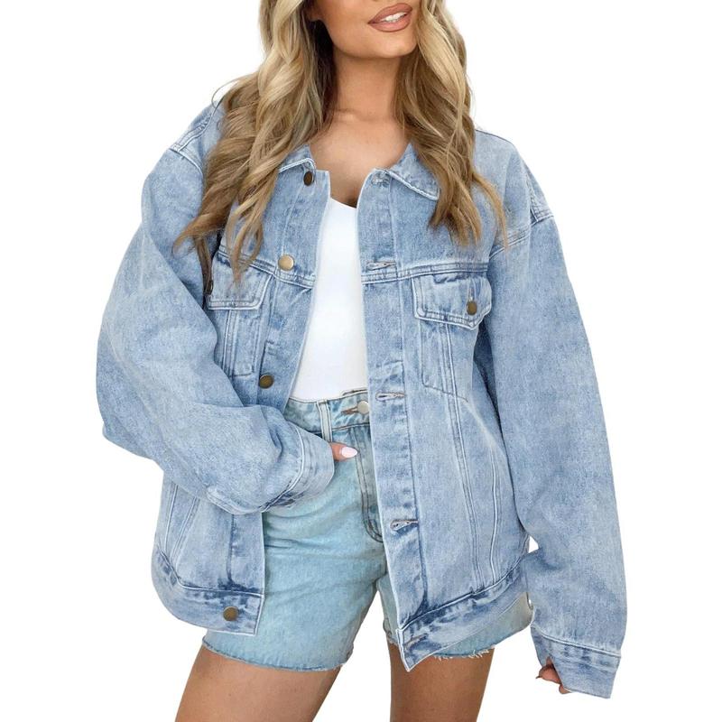 2024 New Denim Jacket Women's Casual Loose All-Match Autumn Denim Jacket Long Sleeve