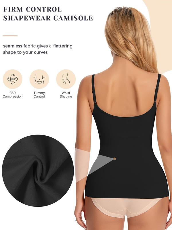 Tummy Control Shapewear Tank Tops for Women Seamless Body Shaper Square Neck Compression Camisole Top