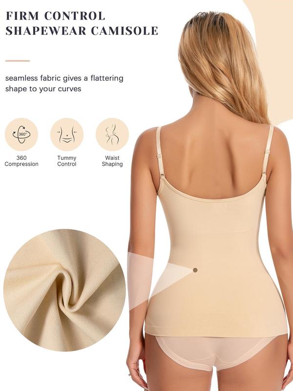 Tummy Control Shapewear Tank Tops for Women Seamless Body Shaper Square Neck Compression Camisole Top