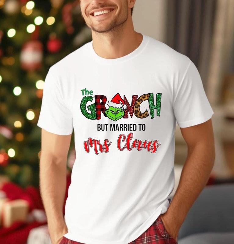 Mrs Claus but married to the Grlnch Shirt, Matching Christmas Couple Shirt, Grlnch Christmas Shirt, Funny Christmas Shirt, Women Xmas Shirt