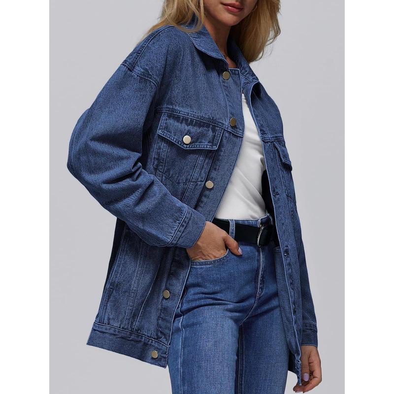 2024 New Denim Jacket Women's Casual Loose All-Match Autumn Denim Jacket Long Sleeve