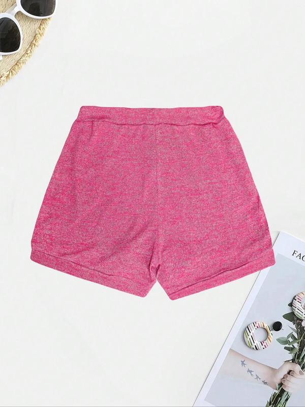 Women's Colorblock Drawstring Waist Shorts, Casual Pocket Straight Leg Shorts, Ladies Bottoms for Summer Daily Wear