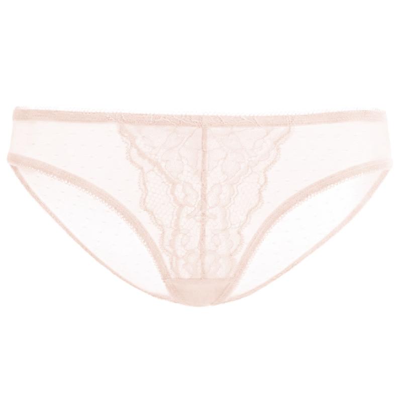 HSIA Enchante Floral Lace Sheer Mesh Back Mid-Rise Brief Matching Panty Underwear