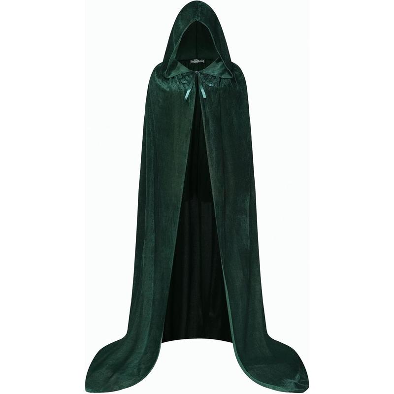 Adult Velvet Cape with Hood, Velvet Cloak for Women and Men, Costumes for Halloween Christmas Renaissance