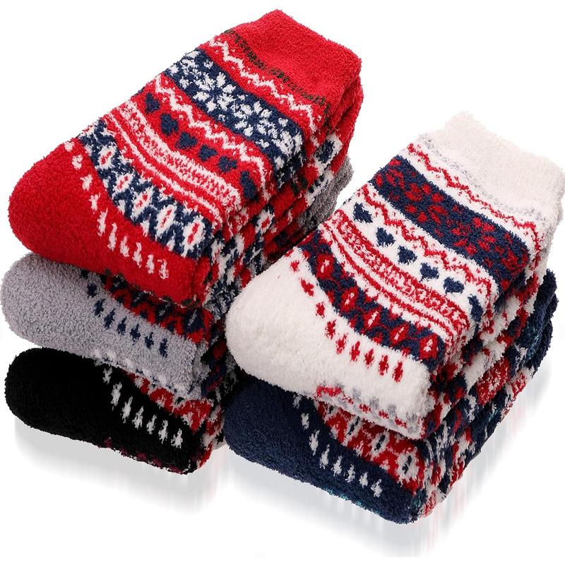 Womens Fuzzy Socks Slipper Winter Fluffy Cozy Cabin Warm Soft Fleece Comfy Home Socks Womenswear Comfort