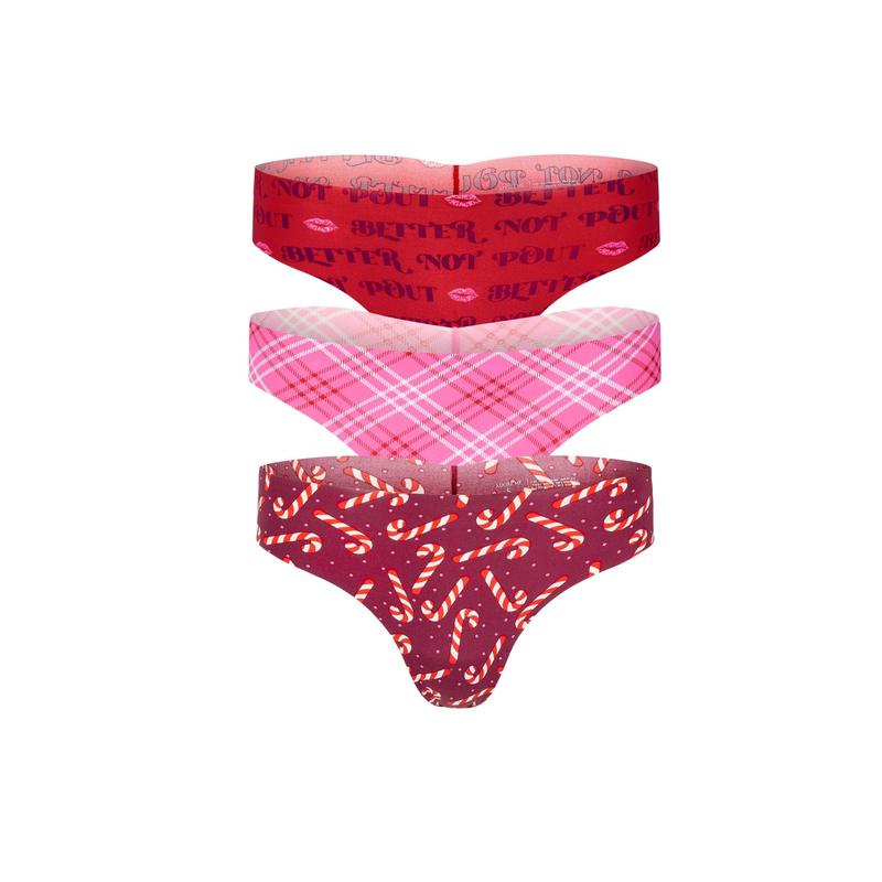 Francine Invisible Pack Thong Novelty Red Plus Panty