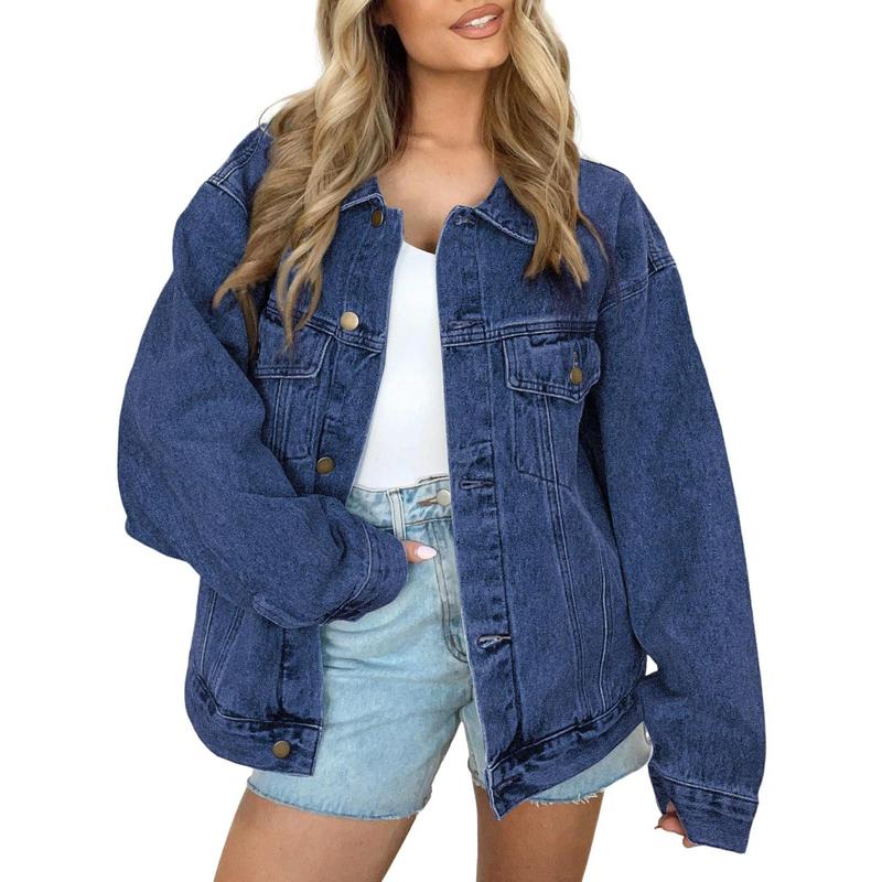 2024 New Denim Jacket Women's Casual Loose All-Match Autumn Denim Jacket Long Sleeve