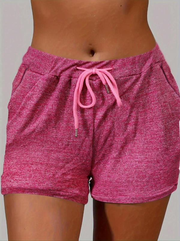 Women's Colorblock Drawstring Waist Shorts, Casual Pocket Straight Leg Shorts, Ladies Bottoms for Summer Daily Wear