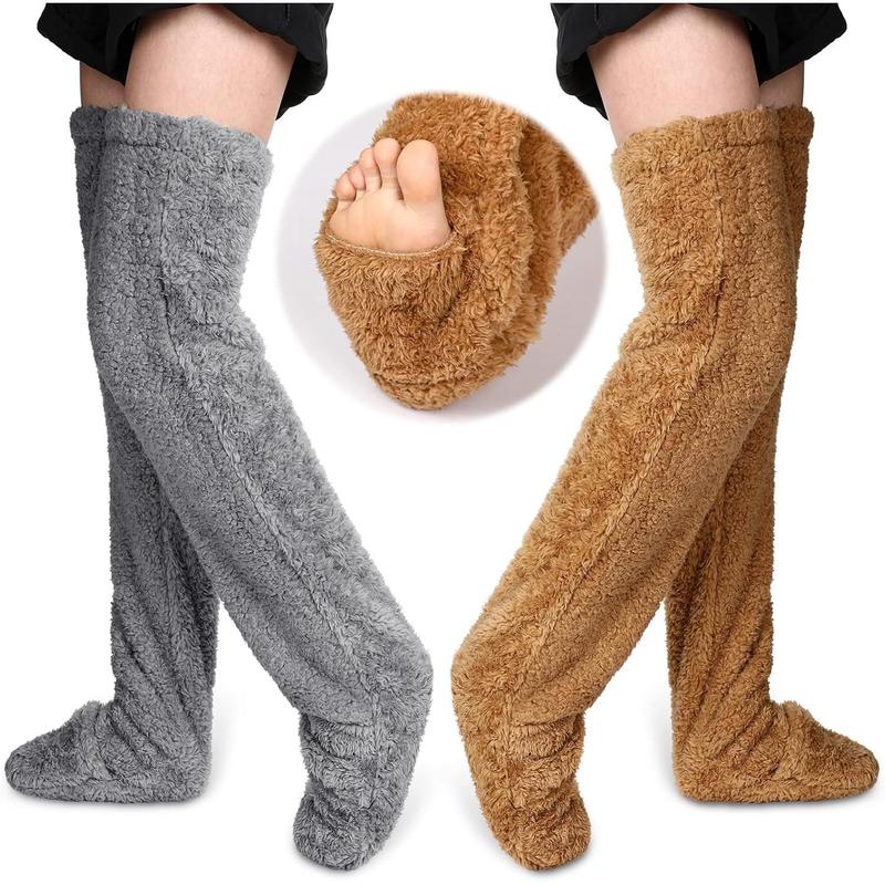 2 Pairs Over  Fuzzy Socks Thigh High Fuzzy Socks Fuzzy Dreams Winter  Warmers for Women Sleeping Socks Gift