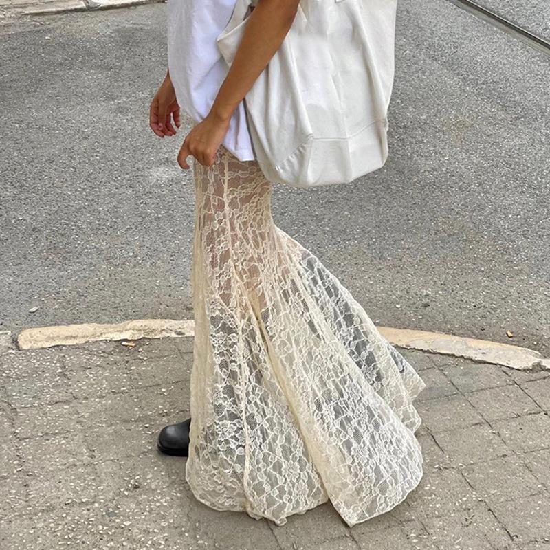 Street Fashion European and American Style Women's Vintage Washed Gradient Split Button Stitching Two-Wear Skirt Irregular Long Dress