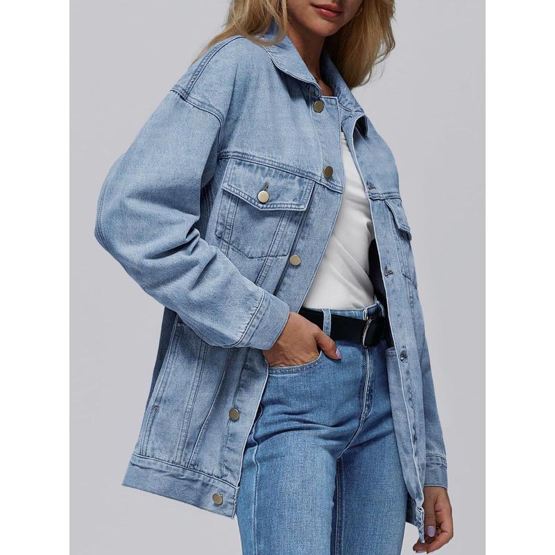 2024 New Denim Jacket Women's Casual Loose All-Match Autumn Denim Jacket Long Sleeve