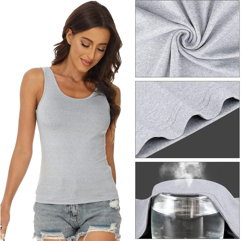 5 Pcs Basic Tank Tops for Women Undershirt Tank Top Sleeveless Under Shirts