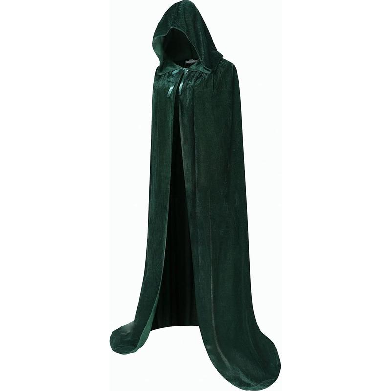 Adult Velvet Cape with Hood, Velvet Cloak for Women and Men, Costumes for Halloween Christmas Renaissance