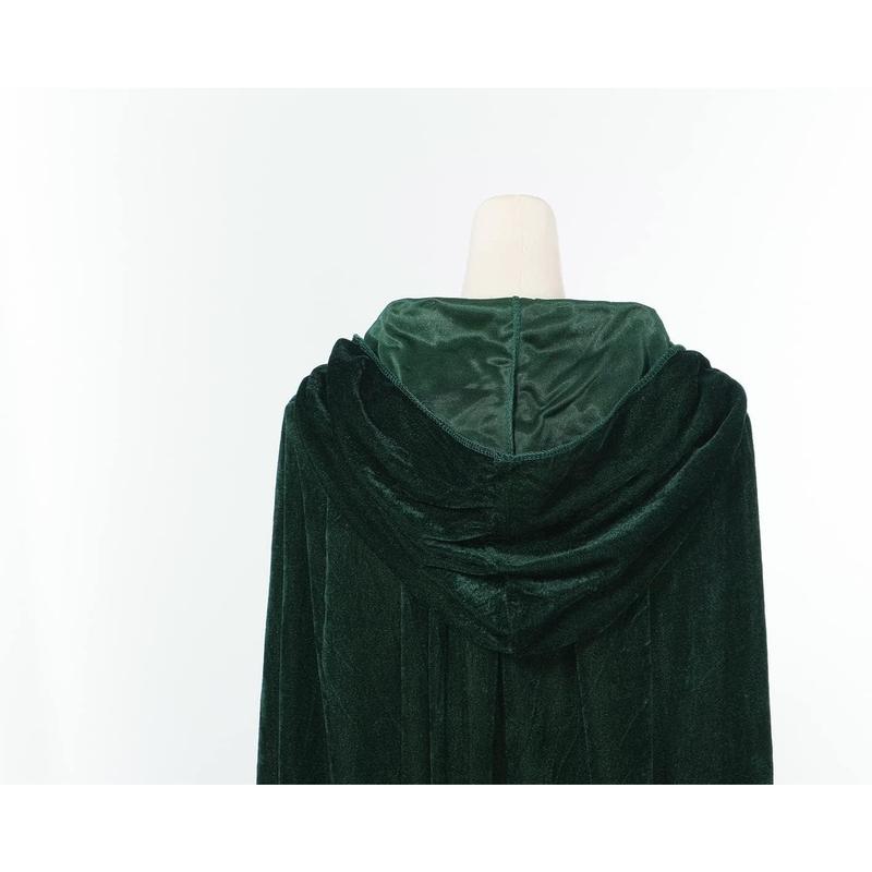 Adult Velvet Cape with Hood, Velvet Cloak for Women and Men, Costumes for Halloween Christmas Renaissance