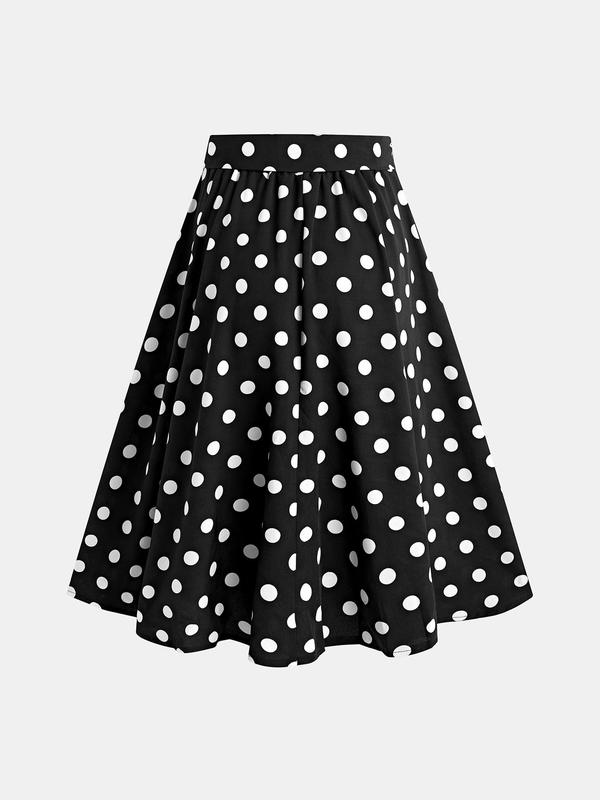 YOZY Women's Dot Pattern Bow Decor Skirt, Boho A-Line Long Skirt For Beach Holiday Vacation, Ladies Summer Clothes