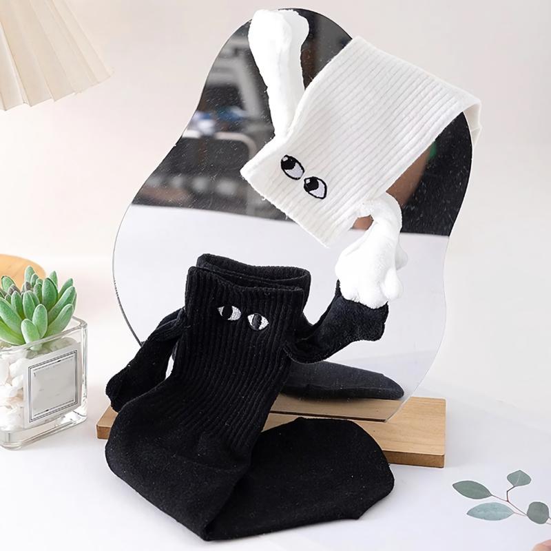 Magnetic Attraction Cartoon Eye Couple Socks Womenswear Accessory Womenswear Accessory Casual Cute