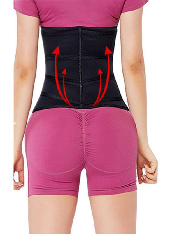 Women's Solid Compression Waist Trainer, Basic Minimalist High Stretch Comfort  Fajas Waist Cincher for Daily Workout Exercise Wear, Tummy Control Shapewear for Lady, Womenswear