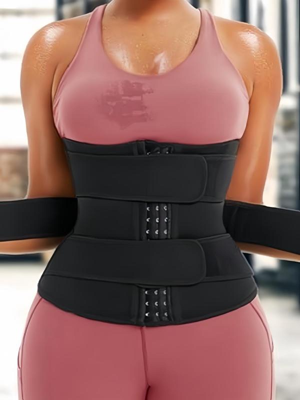 Women's Solid Compression Waist Trainer, Basic Minimalist High Stretch Comfort  Fajas Waist Cincher for Daily Workout Exercise Wear, Tummy Control Shapewear for Lady, Womenswear