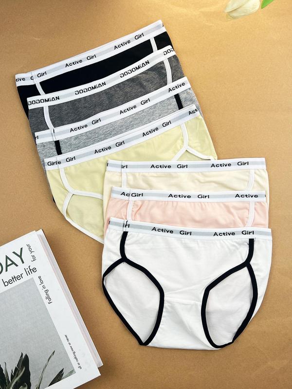 Women's Letter Tape Waist Panties, Soft Stretch Comfy Breathable Briefs for Daily Wear, Ladies Underwear for All Seasons