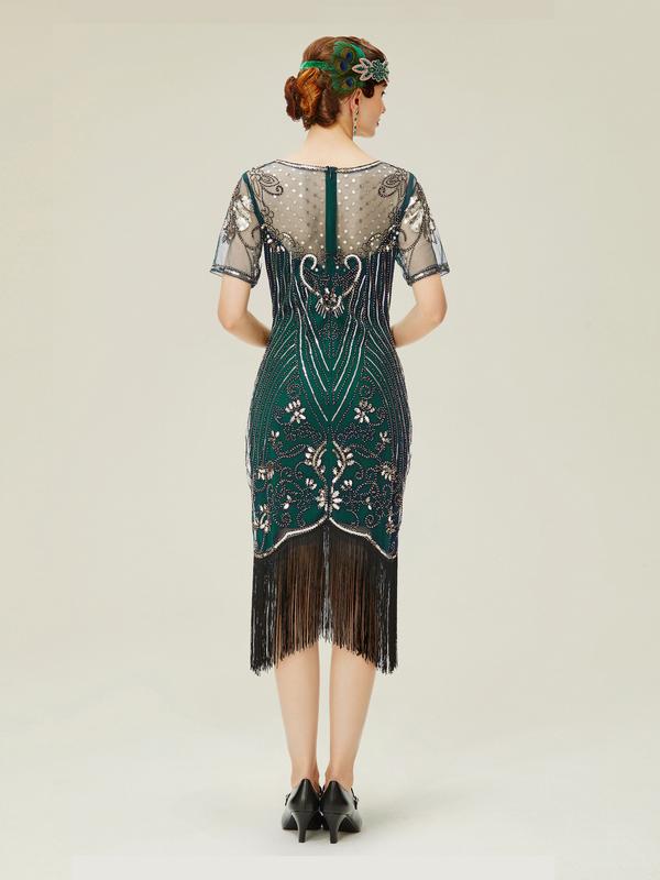 BABEYOND Flapper Dresses 1920s Gatsby - Roaring 20s Sequin Beaded Dress Fringe Dress party maxi