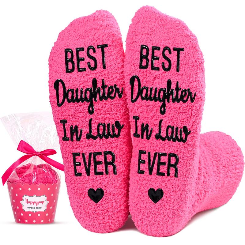 HAPPYPOP Best Gifts for Daughter In Law, Daughter In Law Gifts from Mother In Law, Unique Daughter In-Law Gifts, Fuzzy Socks for Women, Mothers Day Gift