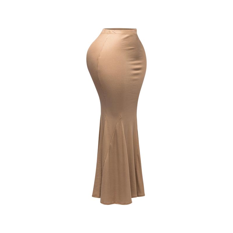 Flare Ribbed Maxi Skirt Chic Fabric Chic Fabric