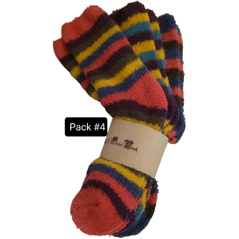 Fuzzy socks for Women  3 pack Fuzzy striped socks Polyester Winter Comfortable