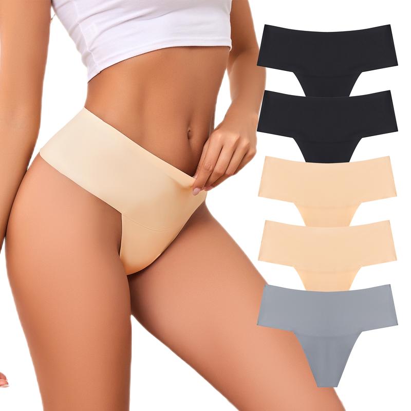 High Waisted Womens Underwear Seamless Thongs for Women Breathable No Show  for Ladies  soft underwear women pants Comfortable Smooth Comfort Fit Bridal Basic Minimalist Panties invisible  seamless underwear  sale High Waisted Cotton Underwear Panty