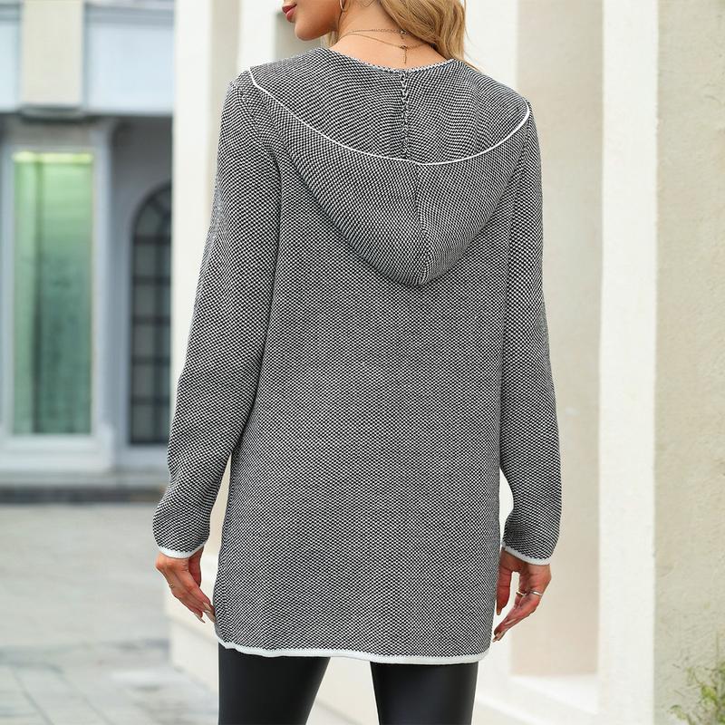 EVALESS Women's Casual Hooded Cardigan Sweaters Long Sleeve Oversized Open Front Chunky Knitwear Sweaters Tops 2024 Fashion Womenswear Fall Outfits