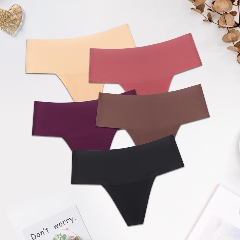 High Waisted Womens Underwear Seamless Thongs for Women Breathable No Show  for Ladies  soft underwear women pants Comfortable Smooth Comfort Fit Bridal Basic Minimalist Panties invisible  seamless underwear  sale High Waisted Cotton Underwear Panty