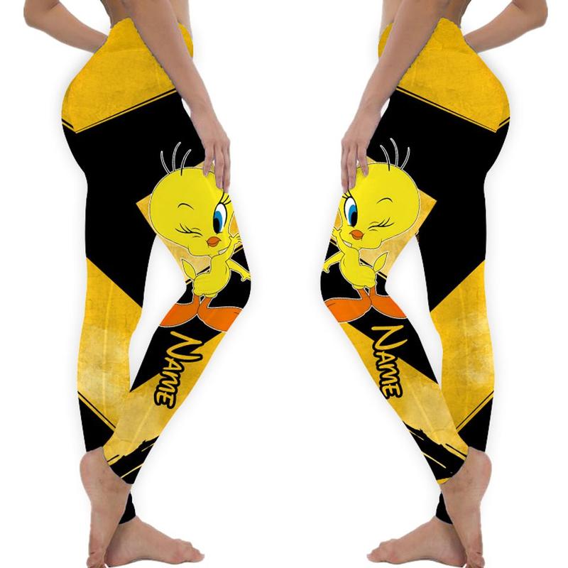 Tweety Hoodie Leggings, Tweety Woman Leggings