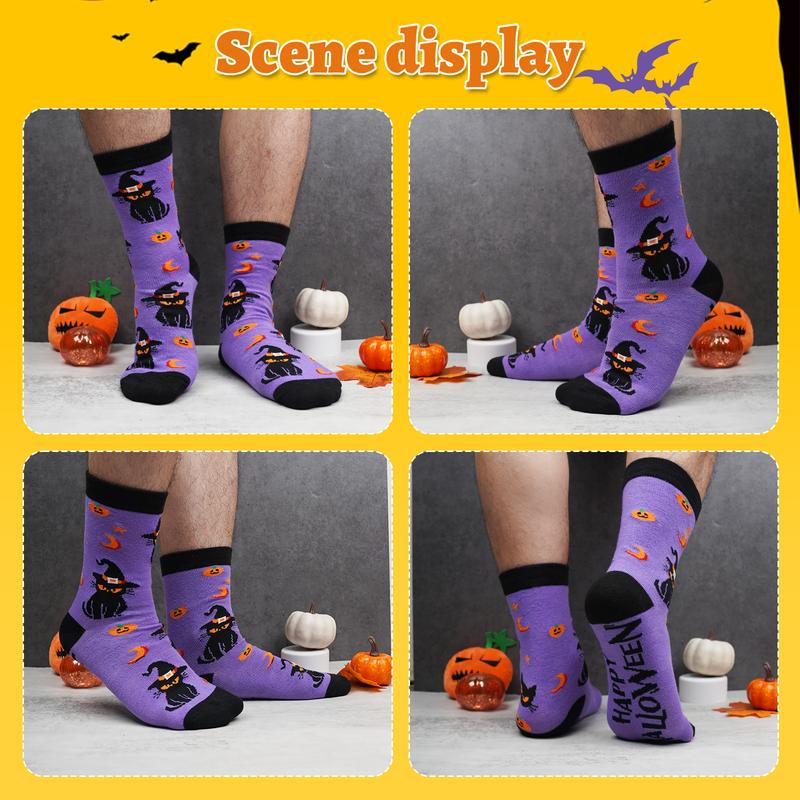 ANOTION Halloween Socks, Halloween Gifts for Women Novelty Halloween Printed Socks for Men Women Girls Boys Comfort Womenswear Underwear