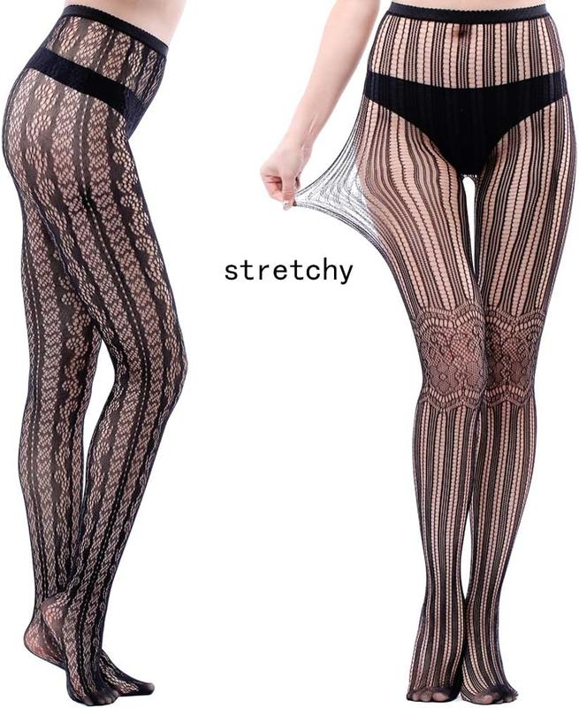 8 Pairs Lace Tights Fishnet Floral Stockings Lace Patterned Tights Small Hole Pattern Leggings Tights Net Pantyhose