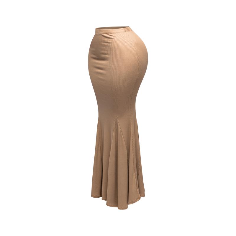 Flare Ribbed Maxi Skirt Chic Fabric Chic Fabric