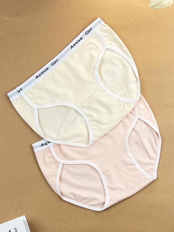 Women's Letter Tape Waist Panties, Soft Stretch Comfy Breathable Briefs for Daily Wear, Ladies Underwear for All Seasons