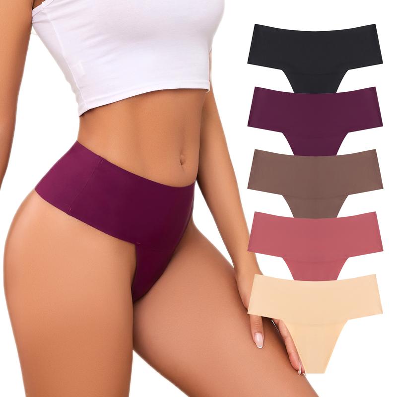 High Waisted Womens Underwear Seamless Thongs for Women Breathable No Show  for Ladies  soft underwear women pants Comfortable Smooth Comfort Fit Bridal Basic Minimalist Panties invisible  seamless underwear  sale High Waisted Cotton Underwear Panty