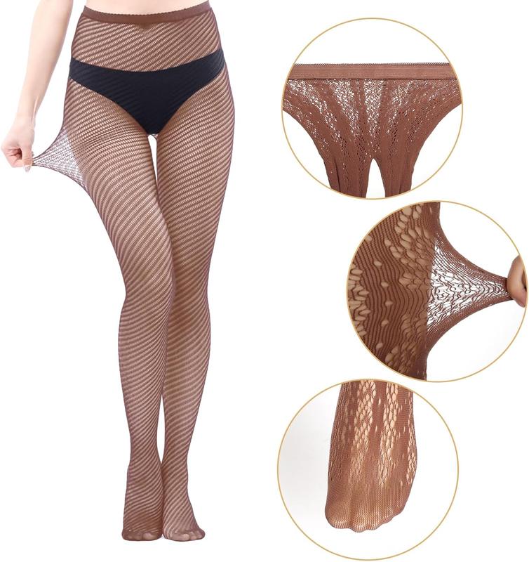 8 Pairs Lace Tights Fishnet Floral Stockings Lace Patterned Tights Small Hole Pattern Leggings Tights Net Pantyhose