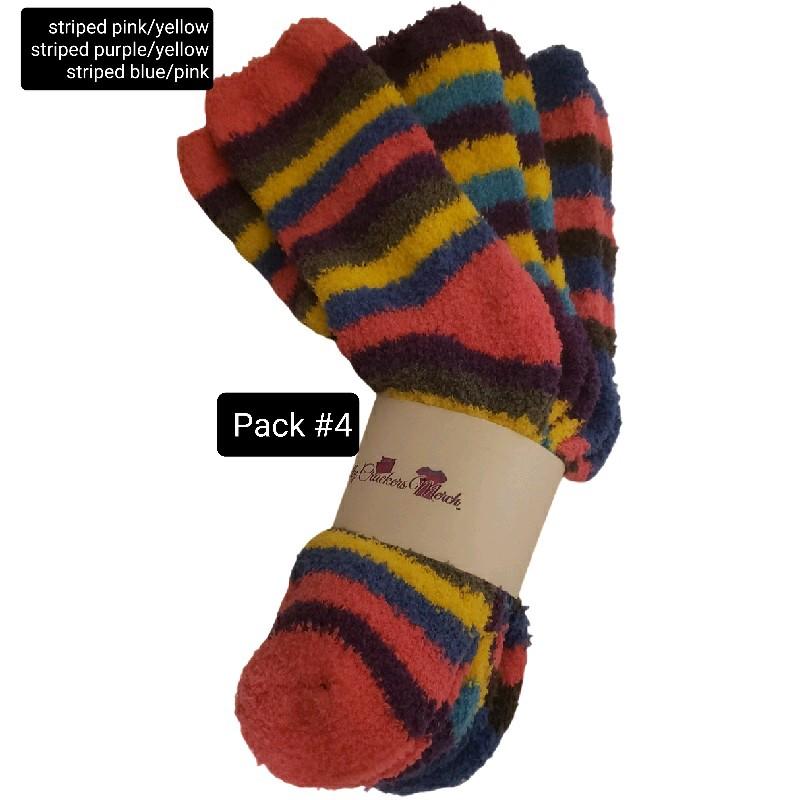 Fuzzy socks for Women  3 pack Fuzzy striped socks Polyester Winter Comfortable