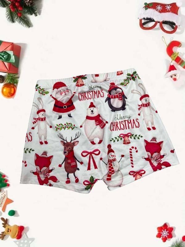 Women's Christmas Print Elastic Waist Shorts, Casual Comfy Breathable Shorts for Daily Wear, Ladies Bottoms for All Seasons