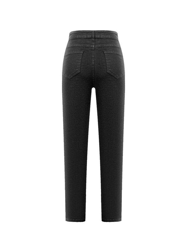  Solid Button Pocket Skinny Jeans, Casual Comfy Denim Jeans for Daily Wear, Women's Bottoms for Fall & Winter