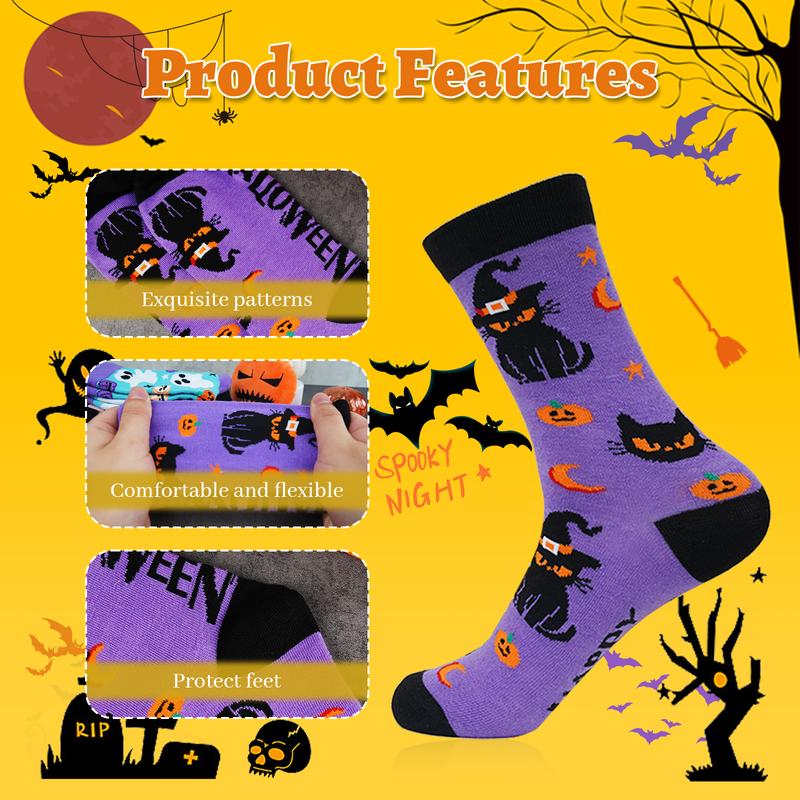 ANOTION Halloween Socks, Halloween Gifts for Women Novelty Halloween Printed Socks for Men Women Girls Boys Comfort Womenswear Underwear